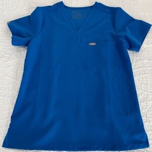 Figs Royal Blue Catarina One-Pocket Scrub Top, size small